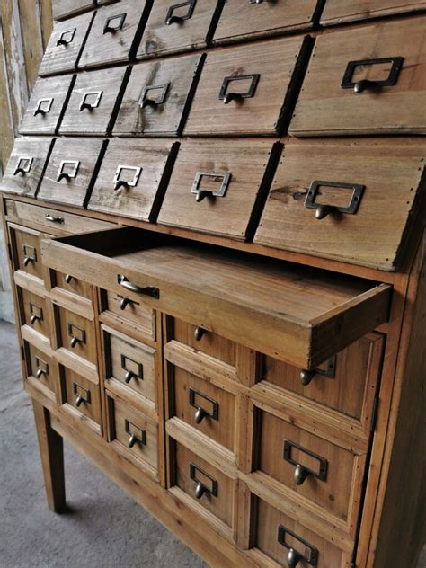 wood apothecary chest storage cabinet